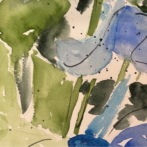 Semi Abstract Tropical Botanical Original Art Watercolor Painting - Picture 6 of 11